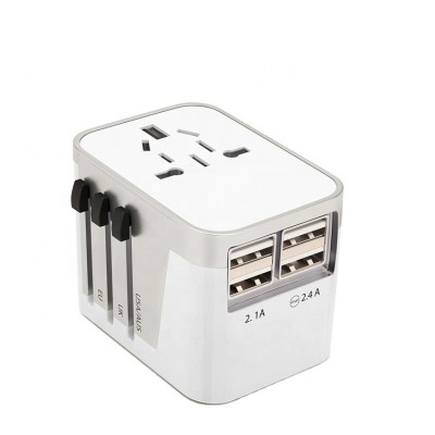 luxury travel gift set ac power socket travel adapter with 4 usb charger