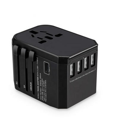 universal 5usb wall charger ac power plug converter us eu uk au travel adapter