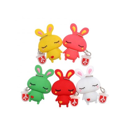 3D customized PVC rabbit promotional gifts giveaway ideas usb pen drive